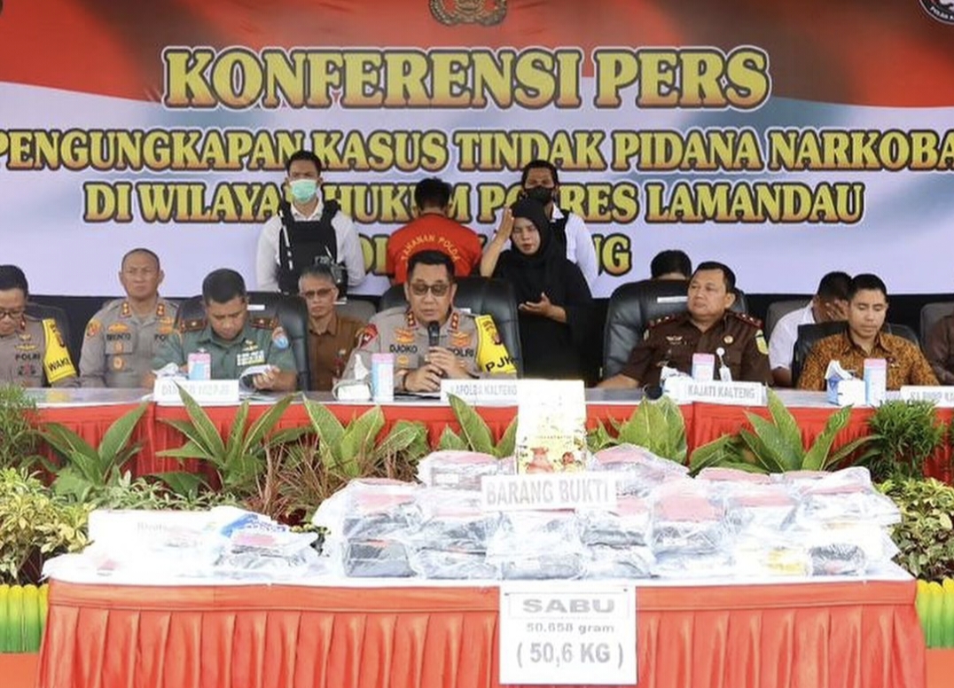 Polda Kalteng Berhasil Sita 50,6 Kg Sabu di Jalur Lintas Kalimantan