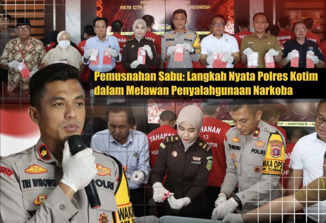 Polres Kotim Musnahkan 356,44 Gram Sabu