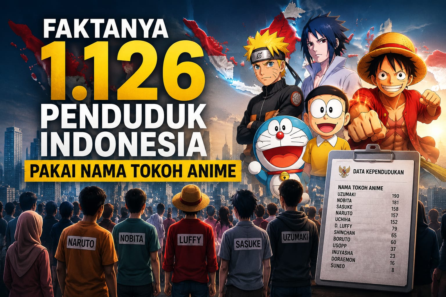 Faktanya 1.126 Penduduk Indonesia Pakai Nama Tokoh Anime
