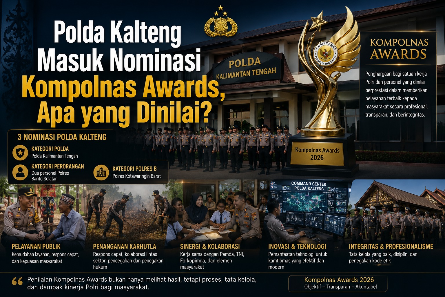 Polda Kalteng Masuk Nominasi Kompolnas Awards, Apa yang Dinilai?