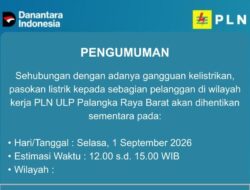 Listrik Padam Selasa Siang, Puluhan Ruas Jalan di Palangka Raya Bakal Gelap 3 Jam!