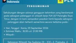 Waspada! Tiga Wilayah di Palangka Raya Ini Bakal Gelap Gulita Hari Ini, Sampai Jam Berapa?