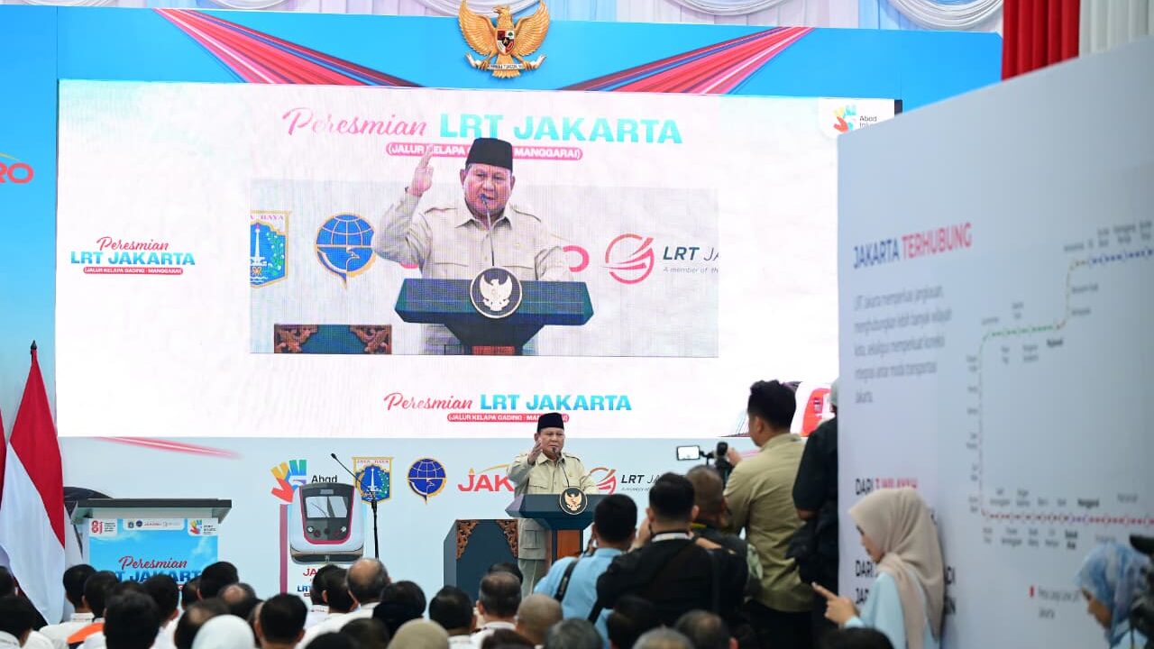 Prabowo Resmikan LRT Kelapa Gading–Manggarai Senilai Rp12,1 Triliun